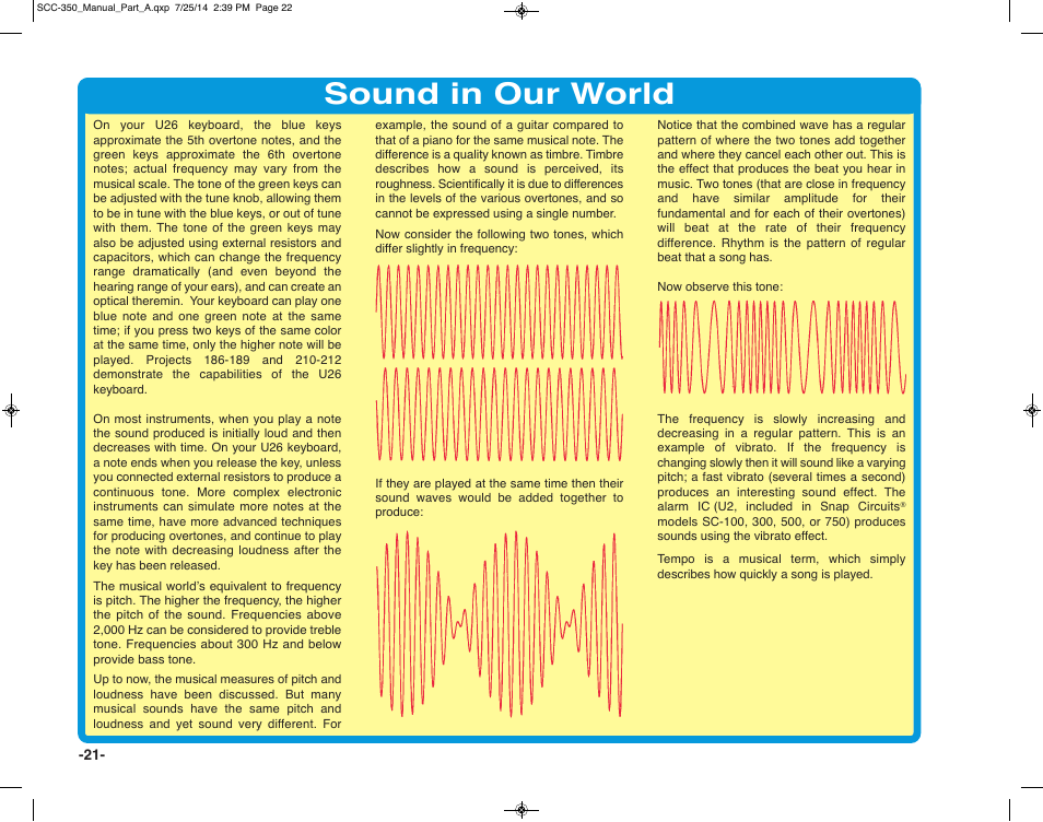 Sound in our world | Elenco Snap Circuits® Deluxe Sound & Light Combo User Manual | Page 22 / 168