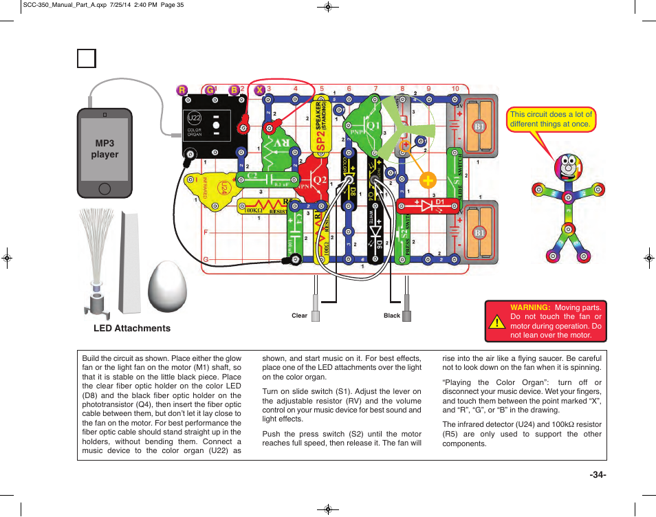 Project 9 big circuit | Elenco Snap Circuits® Deluxe Sound & Light Combo User Manual | Page 35 / 168