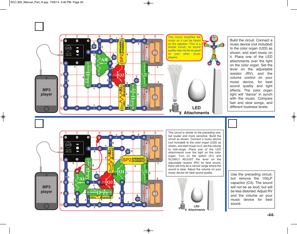 Project 37 super dance to the music (ii) | Elenco Snap Circuits® Deluxe Sound & Light Combo User Manual | Page 45 / 168