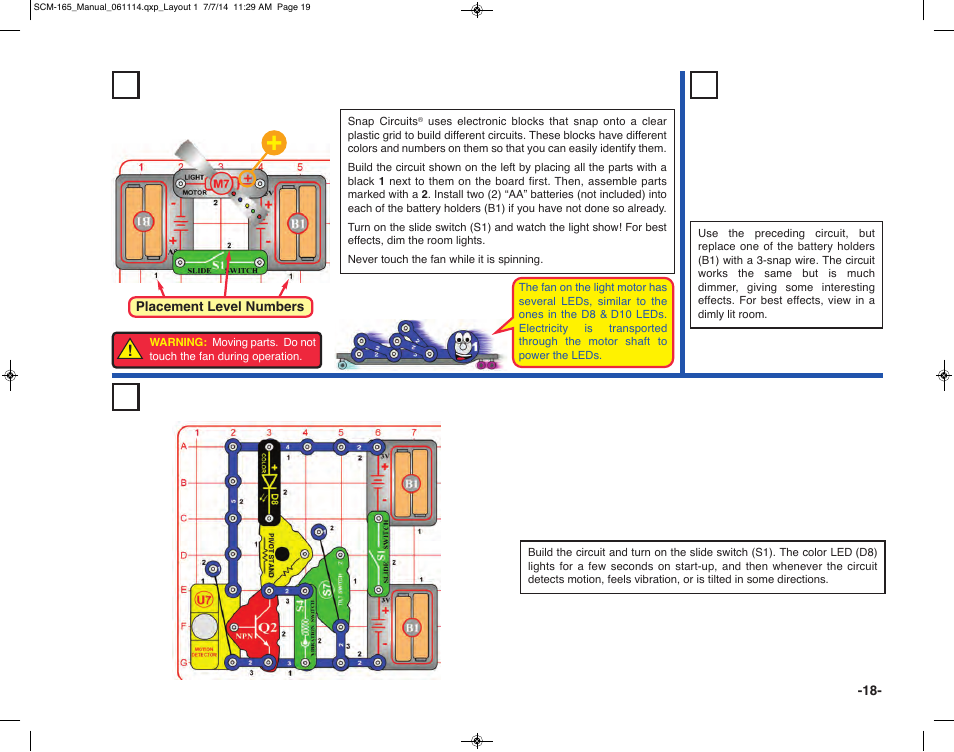 Project 3 light show | Elenco Snap Circuits Motion User Manual | Page 19 / 84