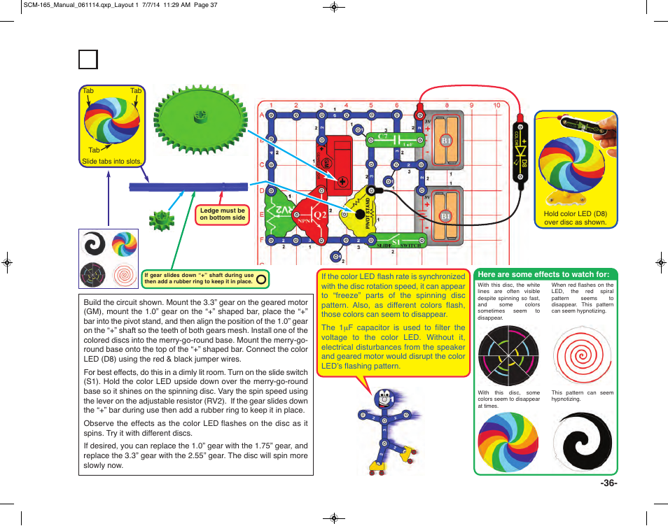 Project 54 strobe light | Elenco Snap Circuits Motion User Manual | Page 37 / 84