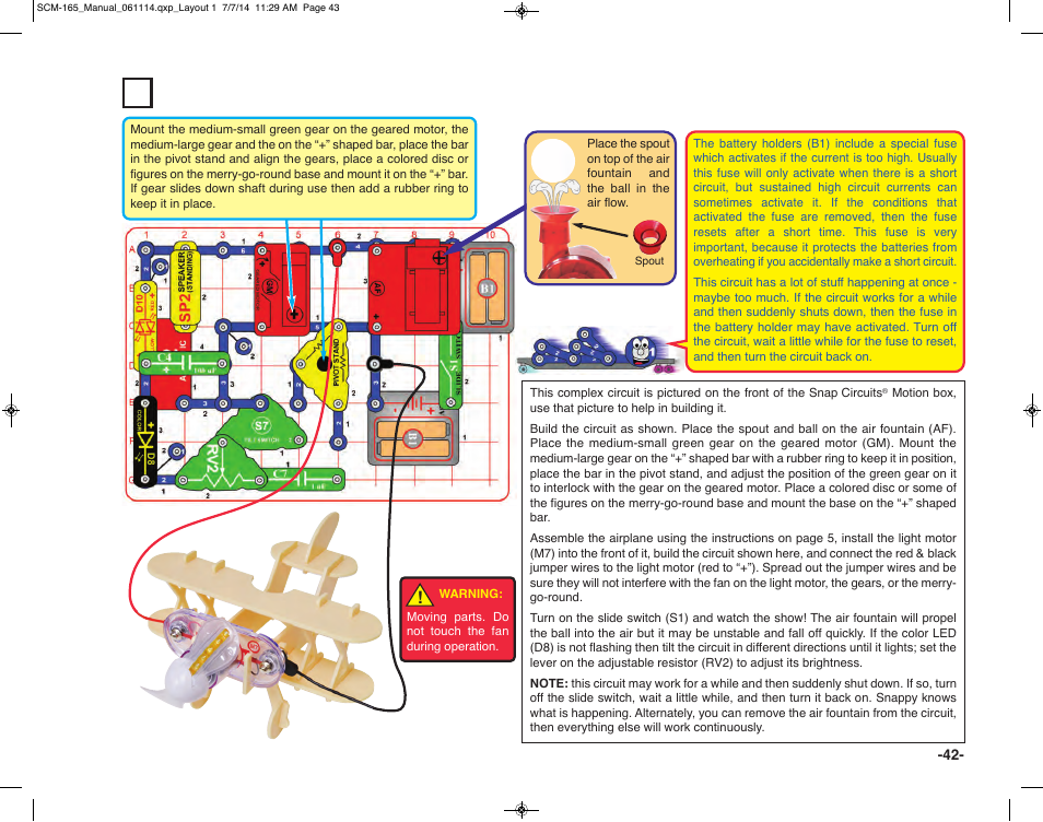 Project 66 too much at once | Elenco Snap Circuits Motion User Manual | Page 43 / 84