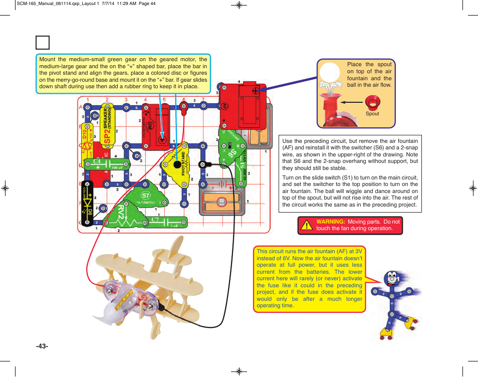 Project 67 not too much at once | Elenco Snap Circuits Motion User Manual | Page 44 / 84
