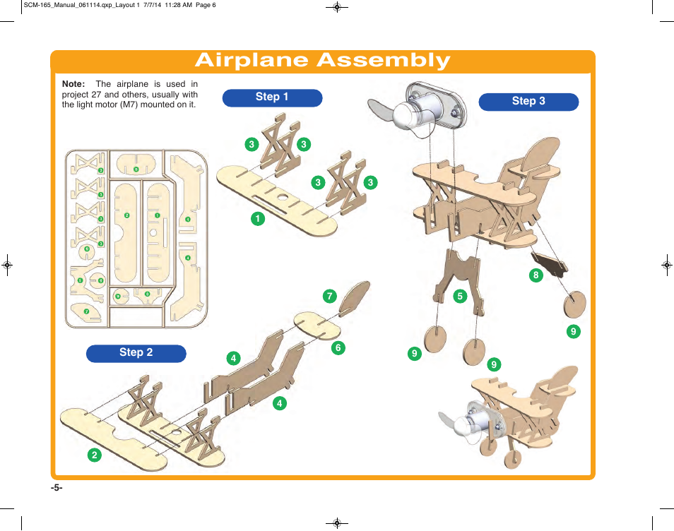 Airplane assembly | Elenco Snap Circuits Motion User Manual | Page 6 / 84