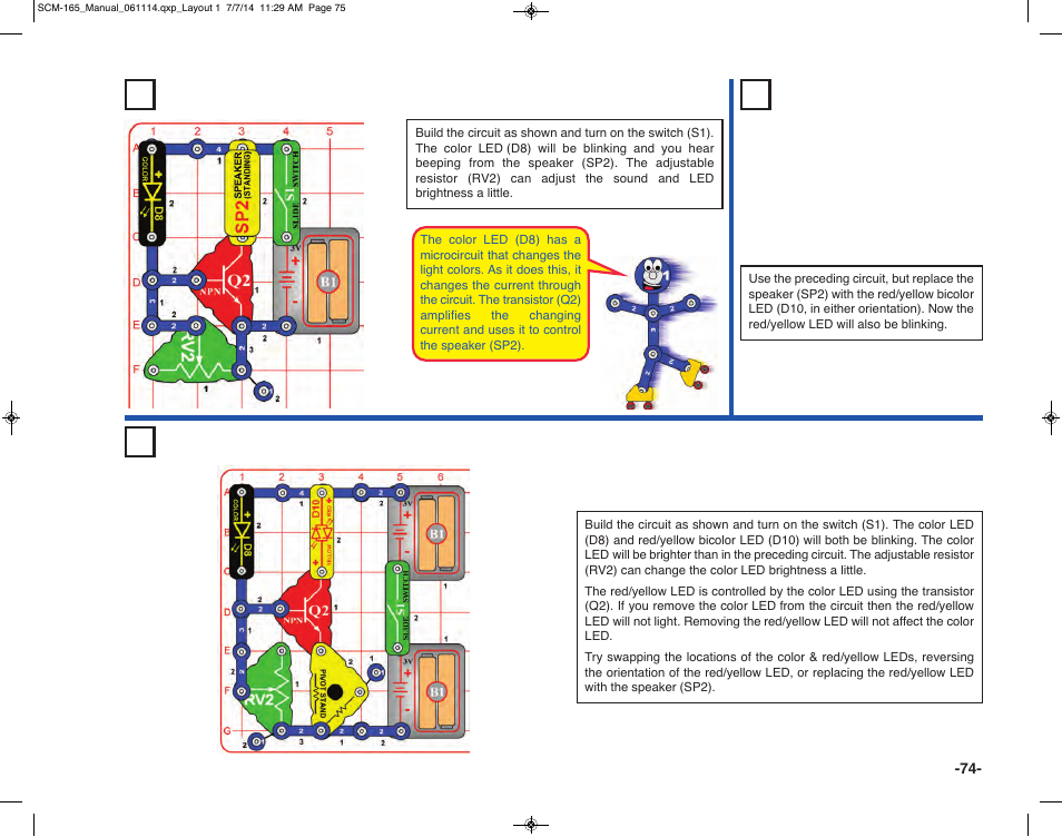 Project 155 blinker control | Elenco Snap Circuits Motion User Manual | Page 75 / 84