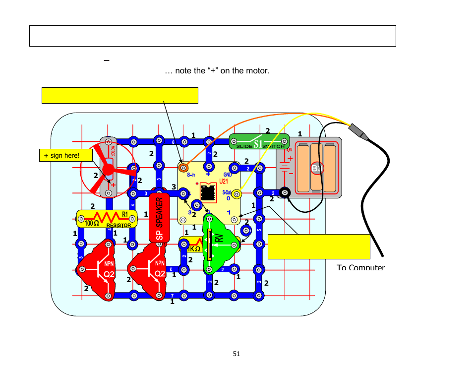 Project 13 – the flying saucer | Elenco Snap Circuits SnapMicro ® I Standard User Manual | Page 52 / 87