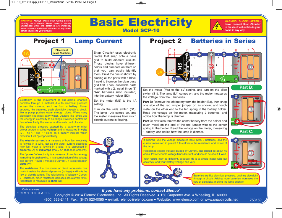 Elenco Basic Electricity User Manual | 4 pages