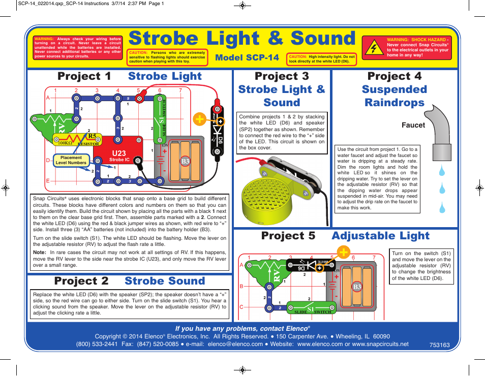 Elenco Strobe Light and Sound User Manual | 4 pages