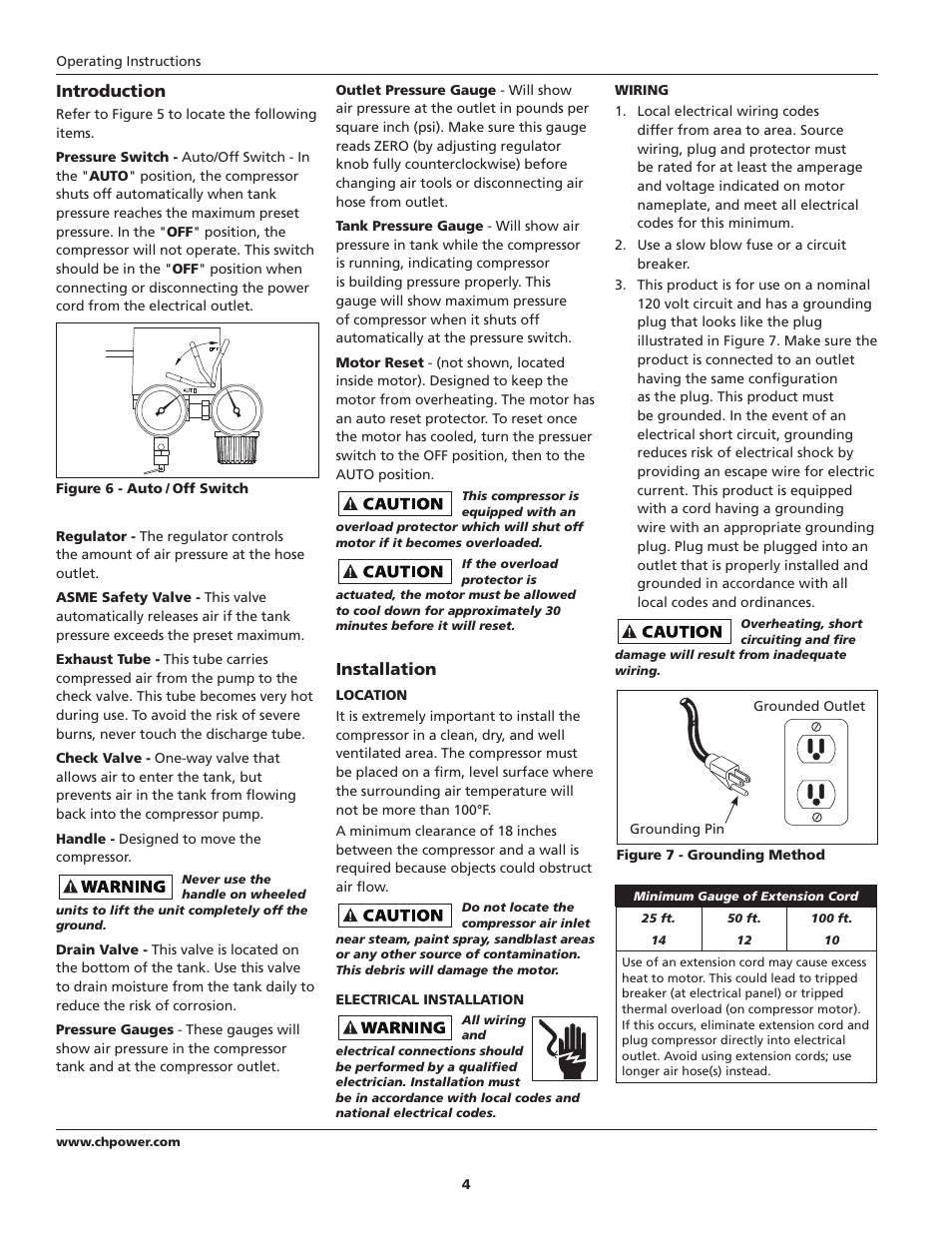 Introduction, Installation | Campbell Hausfeld HL5401 Series User Manual | Page 4 / 32