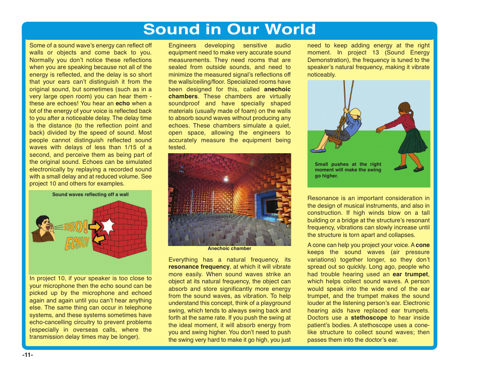 Sound in our world | Elenco Snap Circuits SOUND ® User Manual | Page 12 / 88