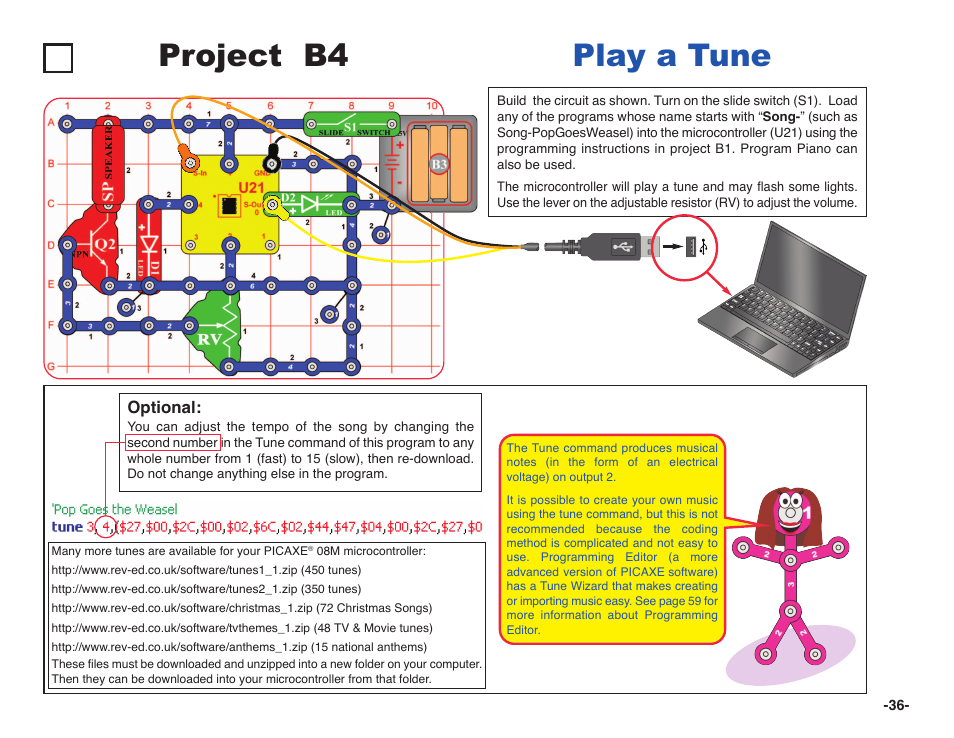 Project b4 play a tune | Elenco Snap Circuits XP ® User Manual | Page 37 / 64