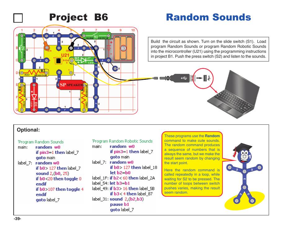 Project b6 random sounds | Elenco Snap Circuits XP ® User Manual | Page 40 / 64