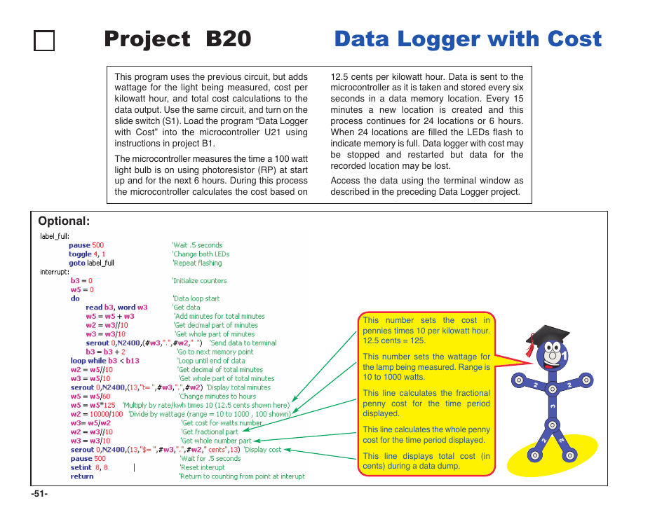 Project b20 data logger with cost | Elenco Snap Circuits XP ® User Manual | Page 52 / 64