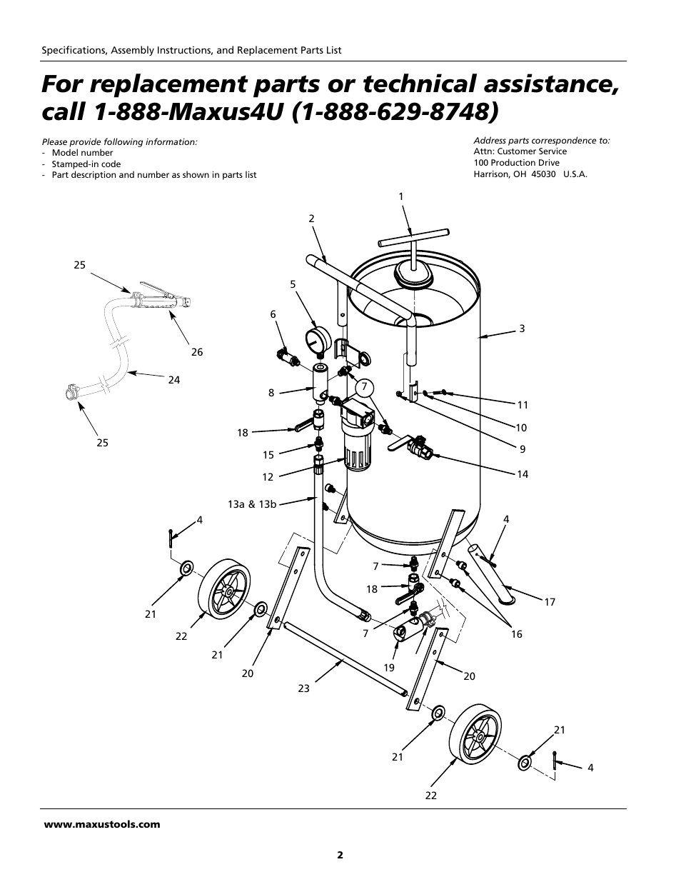 Maxus tools MXS21002 User Manual | Page 2 / 8