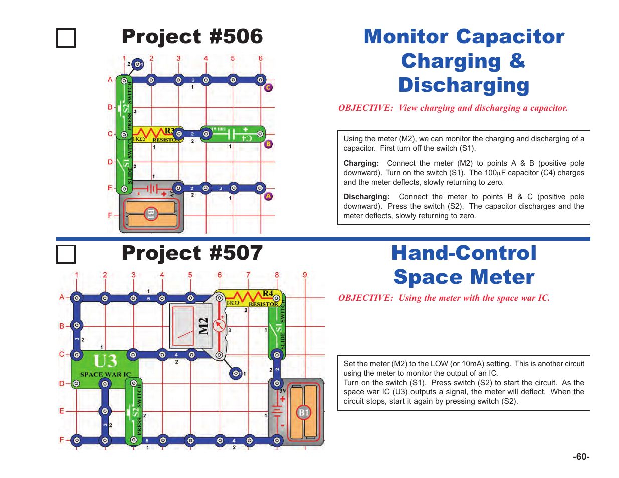 Project #506, Hand-control space meter | Elenco Upgrade Kit SC100 to SC750 User Manual | Page 137 / 288