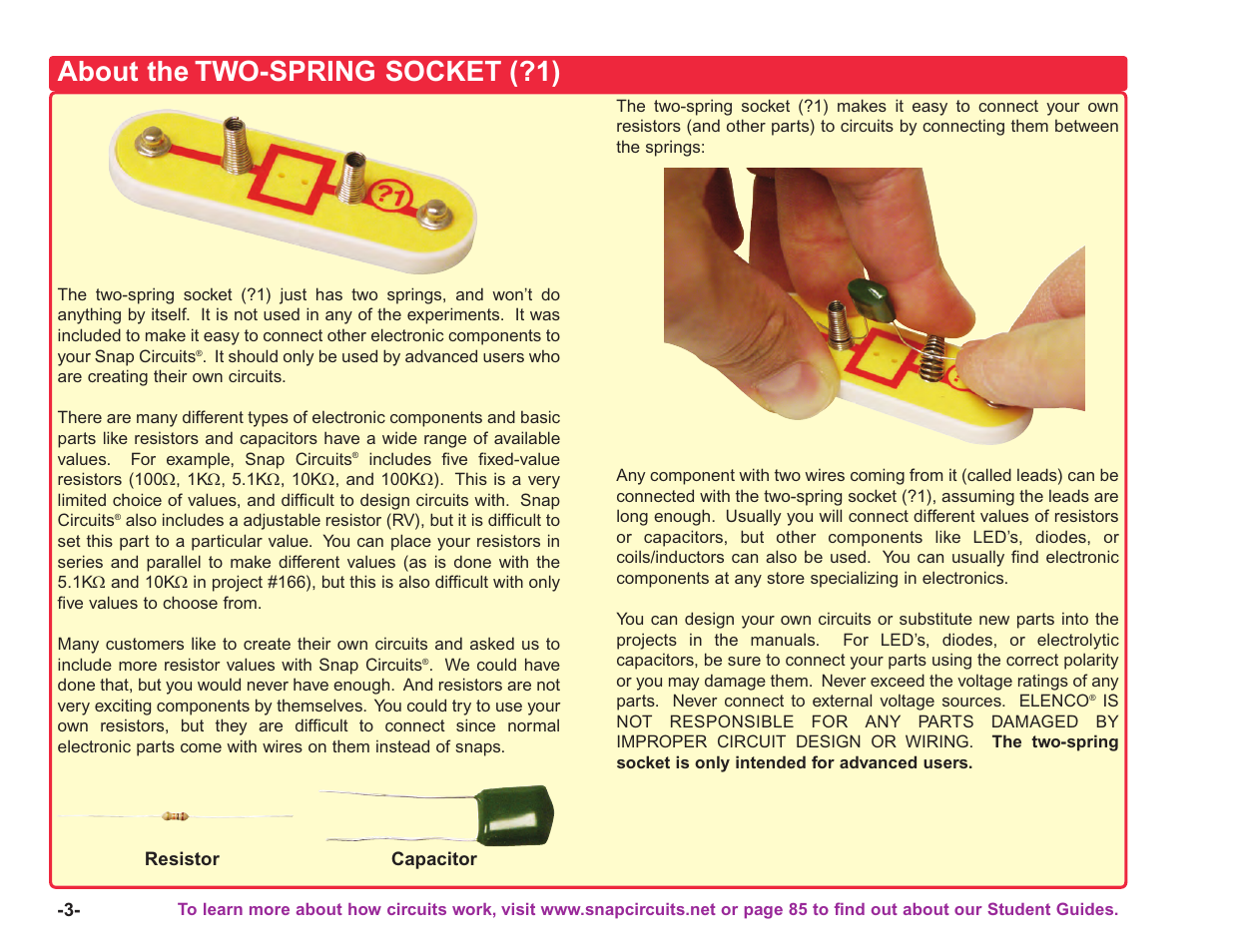 About the two-spring socket (?1) | Elenco Upgrade Kit SC100 to SC750 User Manual | Page 144 / 288