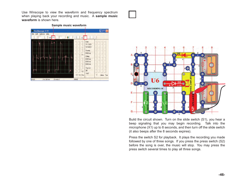 Project #pc41 power amplifier playing music ic | Elenco Upgrade Kit SC100 to SC750 User Manual | Page 275 / 288