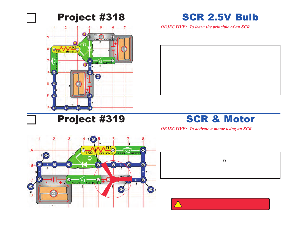 Project #318, Scr & motor | Elenco Upgrade Kit SC300 to SC750 User Manual | Page 13 / 212