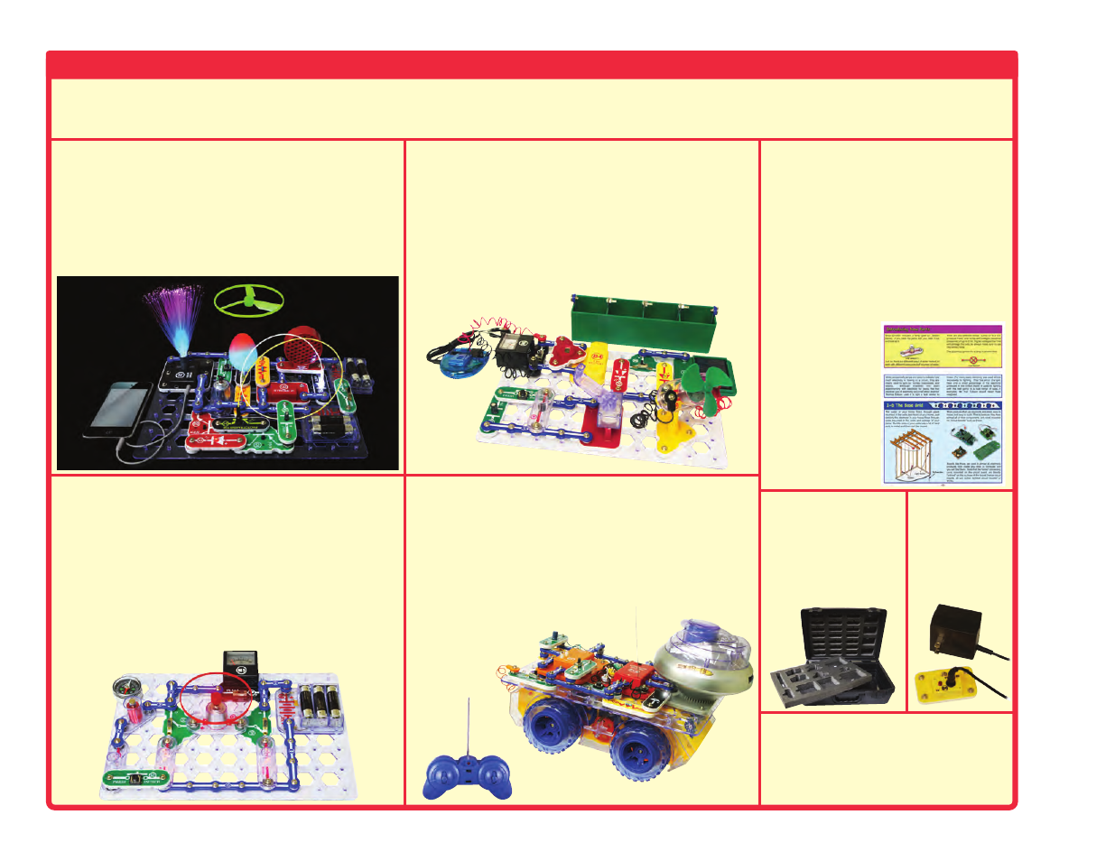 Other fun elenco, Products, Snaptricity | Deluxe snap rover, Model scbe-75, Model scrov-50, Snap circuits, Green, Light, Student guide | Elenco Upgrade Kit SC300 to SC750 User Manual | Page 150 / 212
