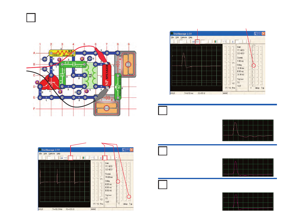 Project #pc43 oscillation sounds pc, Project #pc44, Project #pc45 | Project #pc46 | Elenco Upgrade Kit SC500 to SC750 User Manual | Page 137 / 148