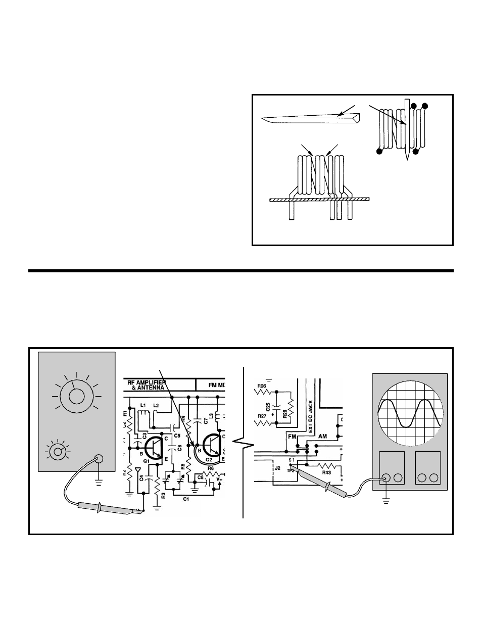 Alignment with rf generator and oscilloscope | Elenco SEE AMFM108CK User Manual | Page 49 / 56