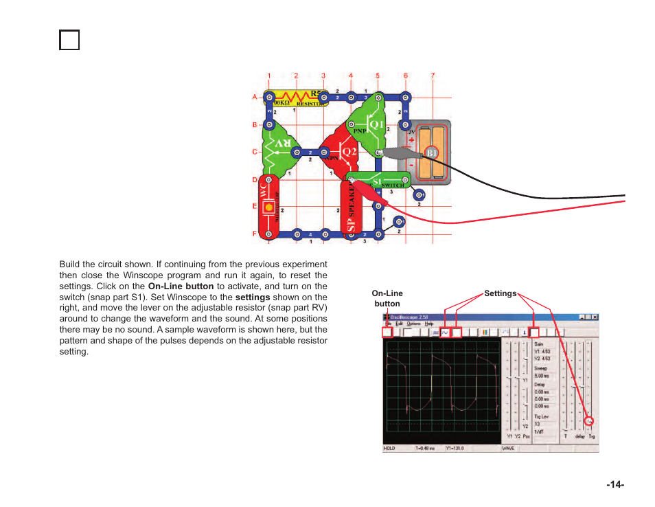 Project #pc3, Hissing foghorn pc | Elenco Computer Inteface for Snap Circuits® User Manual | Page 15 / 60