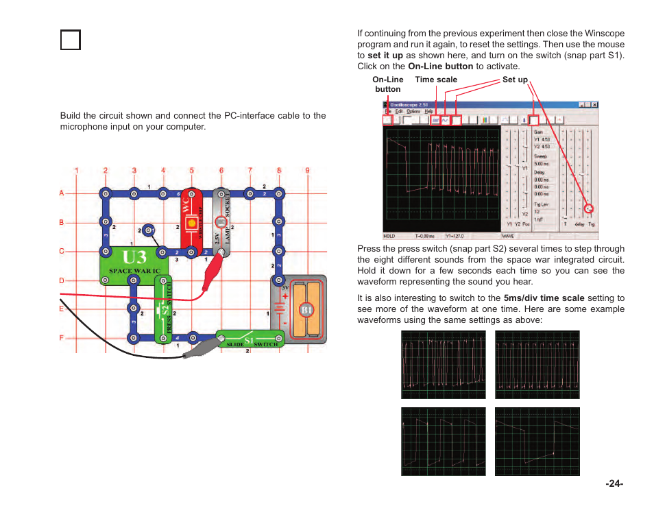Project #pc13 space war pc | Elenco Computer Inteface for Snap Circuits® User Manual | Page 25 / 60