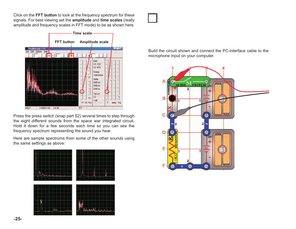 Project #pc14 microphone | Elenco Computer Inteface for Snap Circuits® User Manual | Page 26 / 60