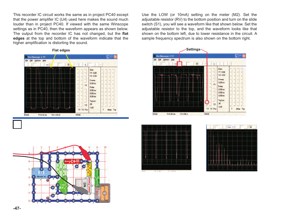 Project #pc42 music meter pc | Elenco Computer Inteface for Snap Circuits® User Manual | Page 48 / 60