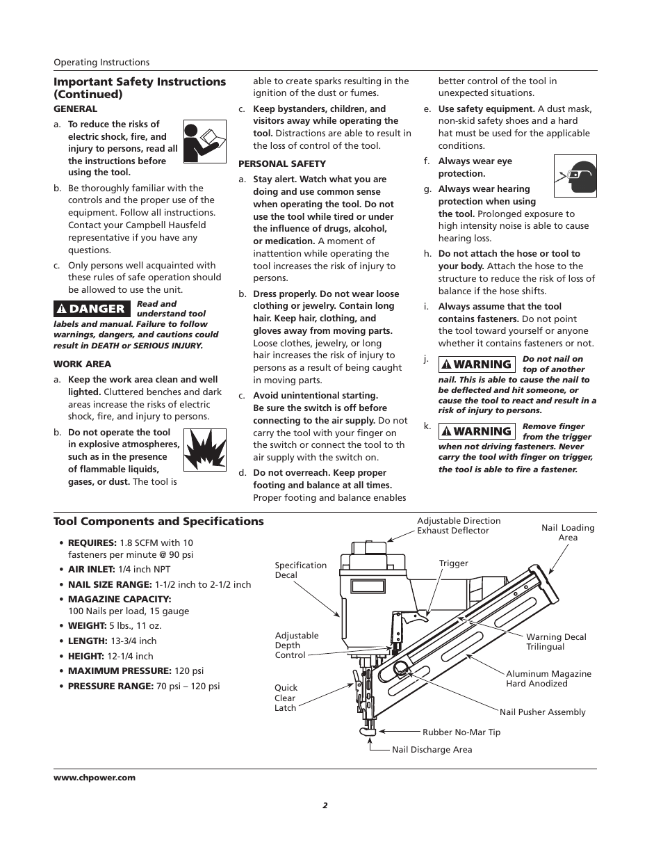 Campbell Hausfeld IFN35650 User Manual | Page 2 / 24