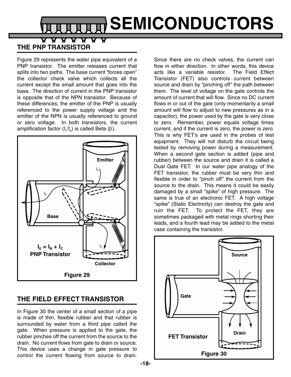 Semiconductors, The pnp transistor, The field effect transistor | Elenco Electronic Component Kit User Manual | Page 19 / 28