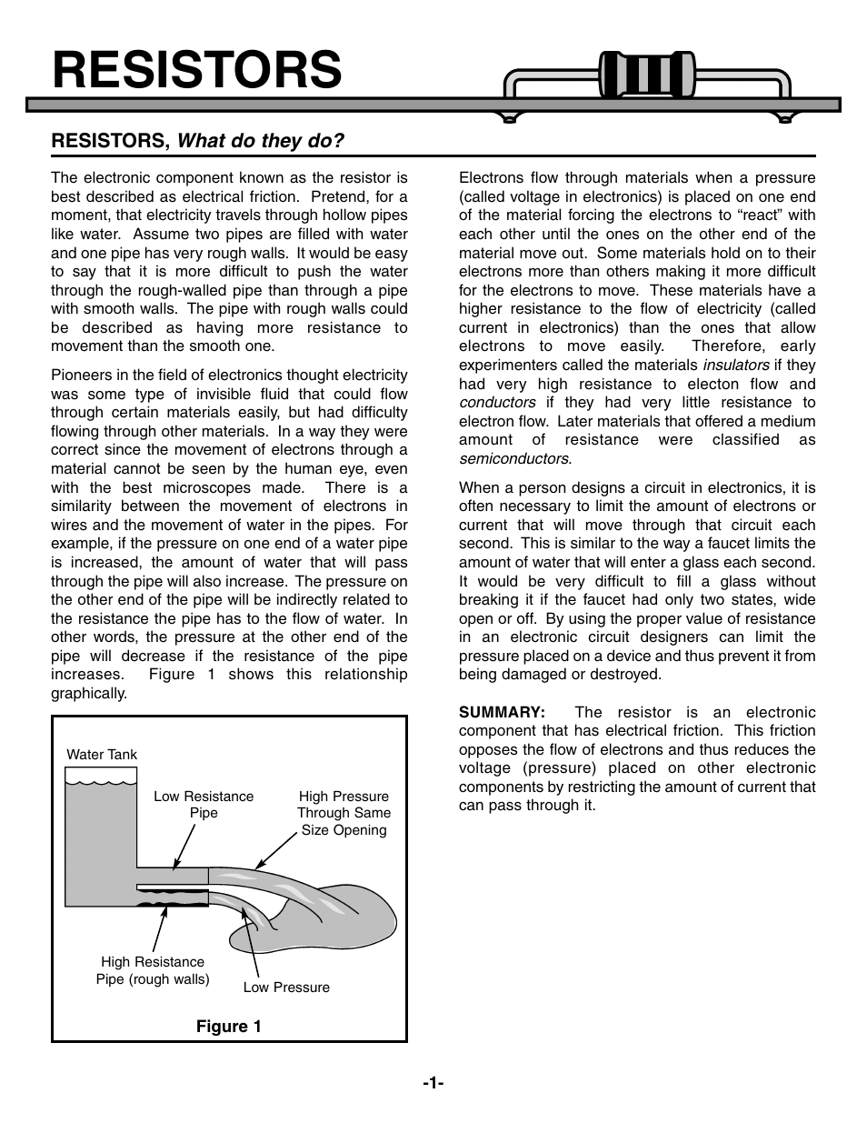 Resistors, What do they do | Elenco Electronic Component Kit User Manual | Page 2 / 28