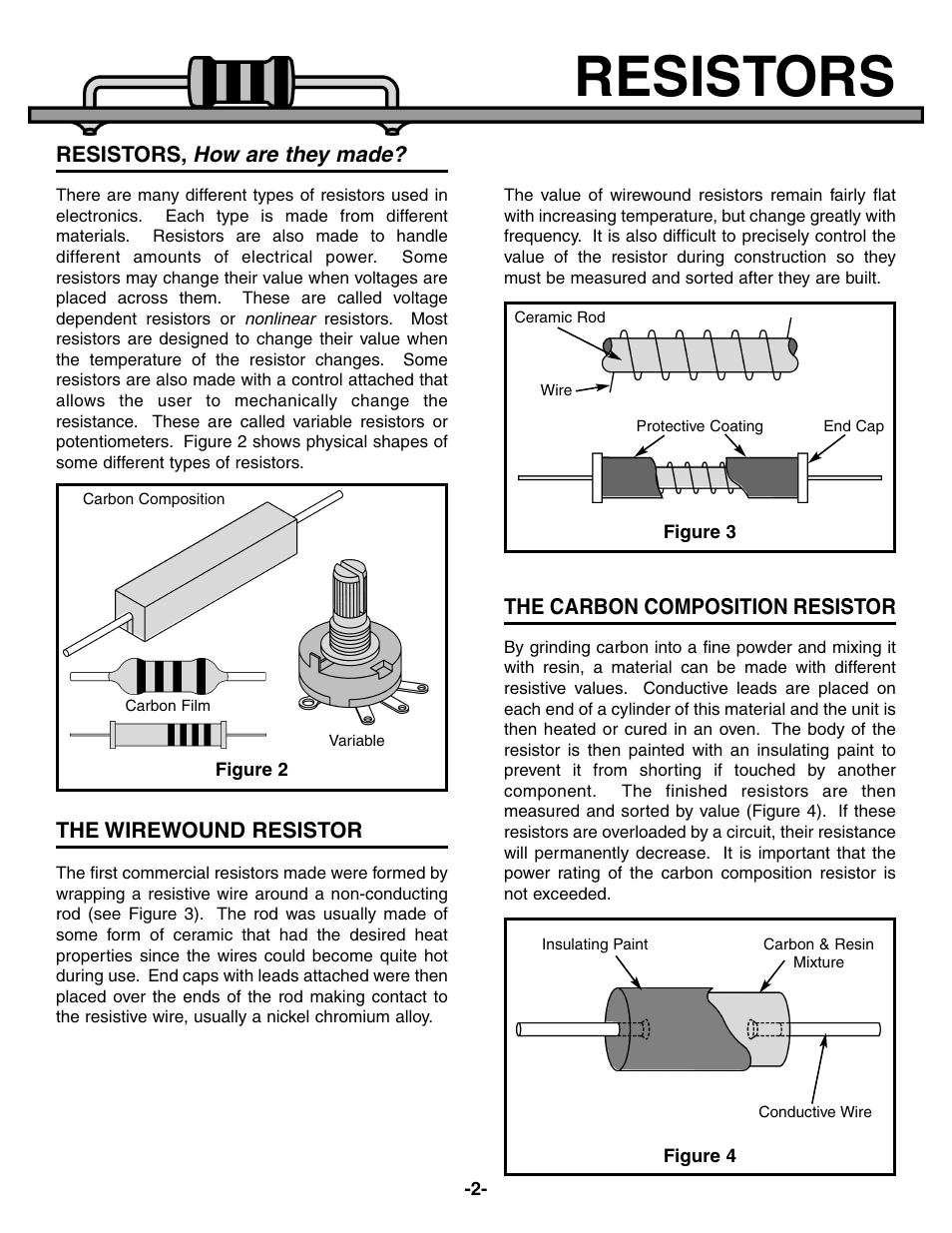 Resistors, How are they made | Elenco Electronic Component Kit User Manual | Page 3 / 28