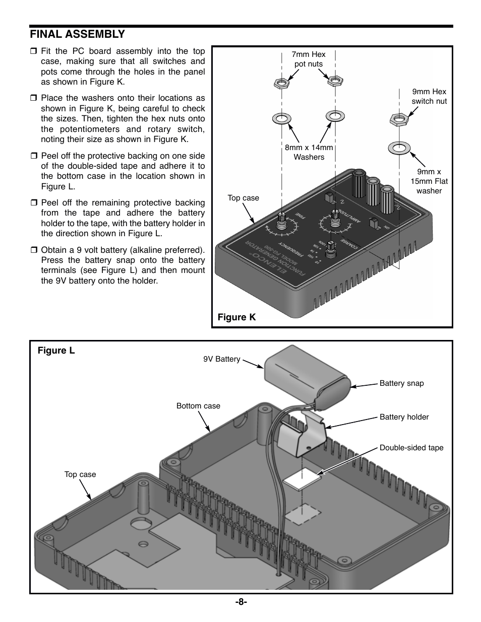 Final assembly | Elenco 100kHz Function Generator in Kit Form User Manual | Page 9 / 16