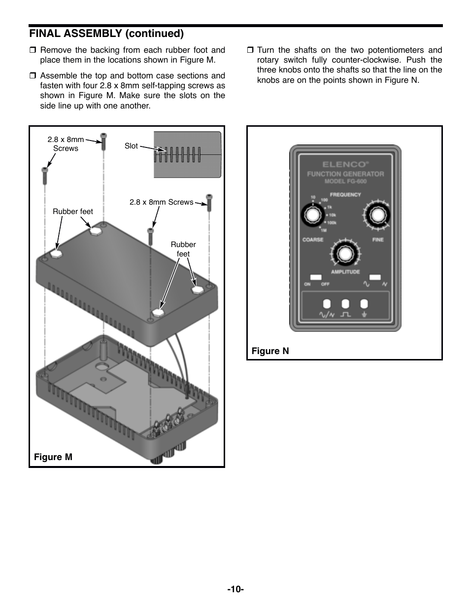 Final assembly (continued) | Elenco Surface Mount Generator Kit User Manual | Page 11 / 16