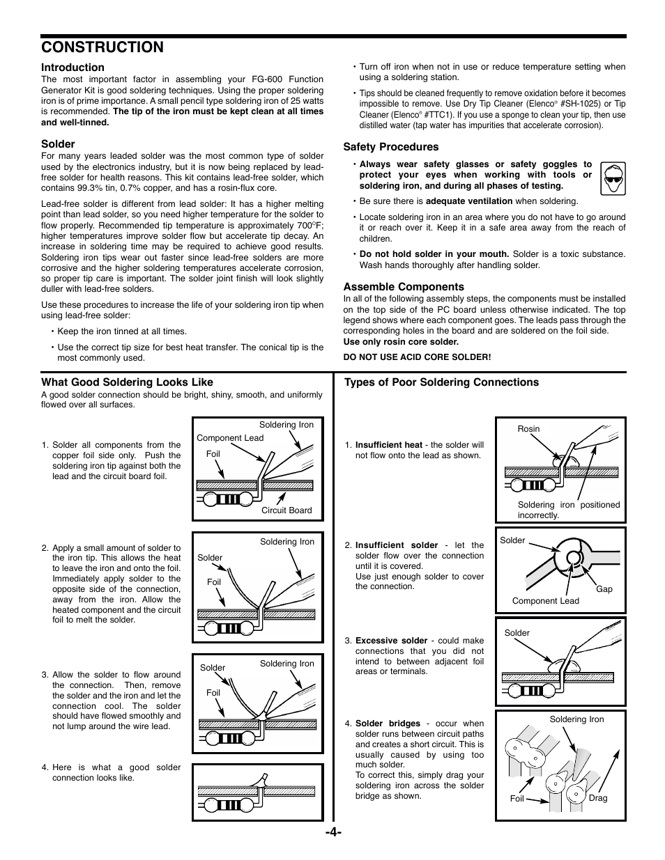 Construction | Elenco Surface Mount Generator Kit User Manual | Page 5 / 16