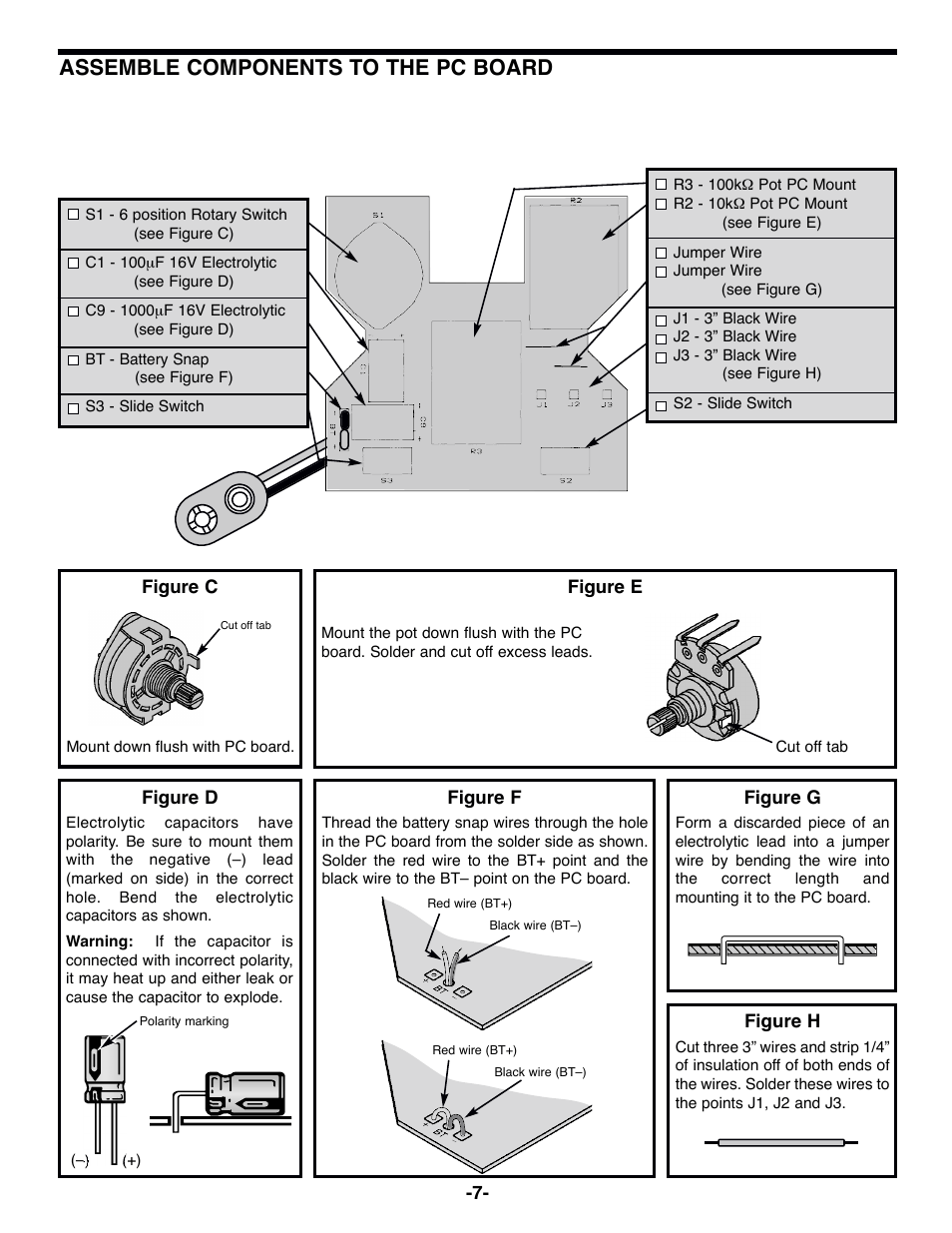 Assemble components to the pc board | Elenco Surface Mount Generator Kit User Manual | Page 8 / 16