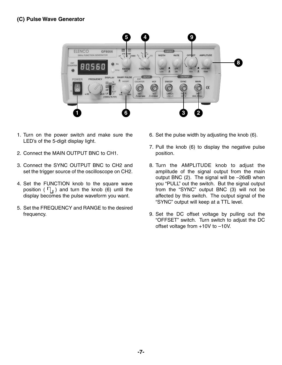 Elenco 5MHz Function Generator User Manual | Page 8 / 12