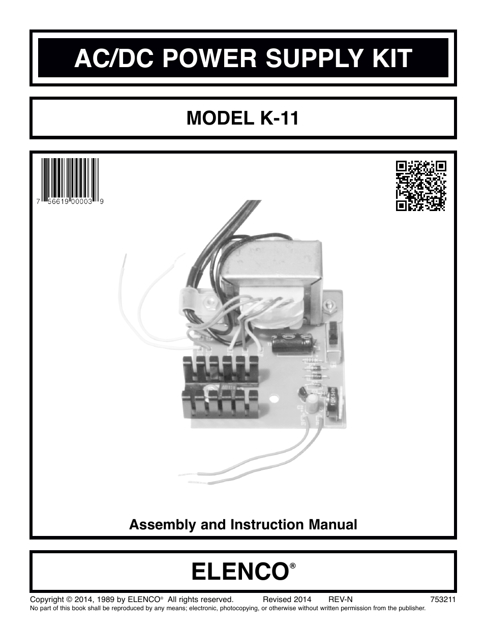 Elenco 015V Power Supply Kit User Manual | 8 pages