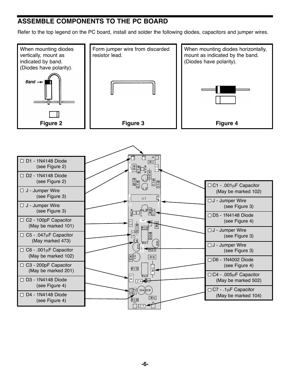 Assemble components to the pc board | Elenco Logic Probe Kit User Manual | Page 7 / 12