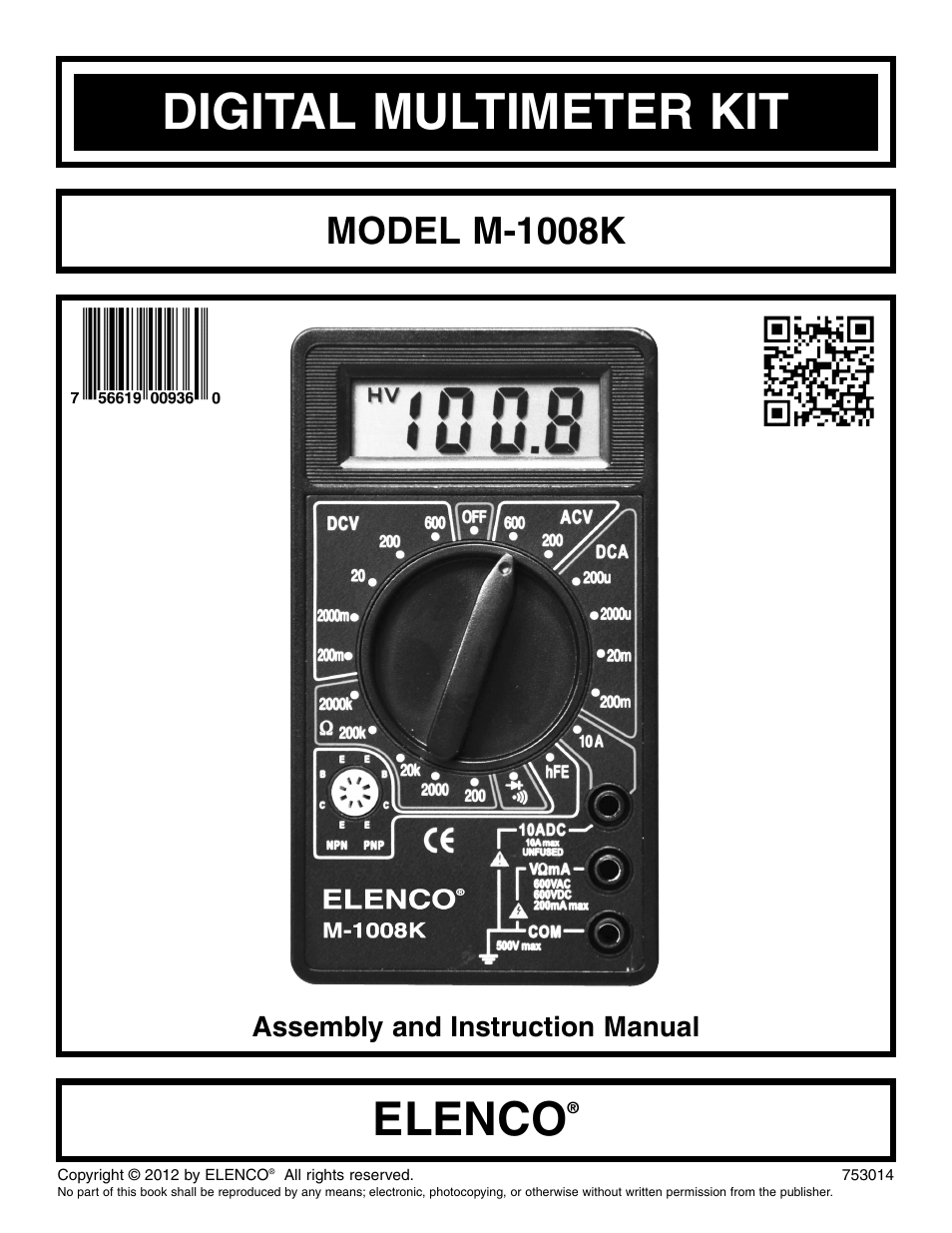 Elenco Compact Digital Multimeter User Manual | 20 pages