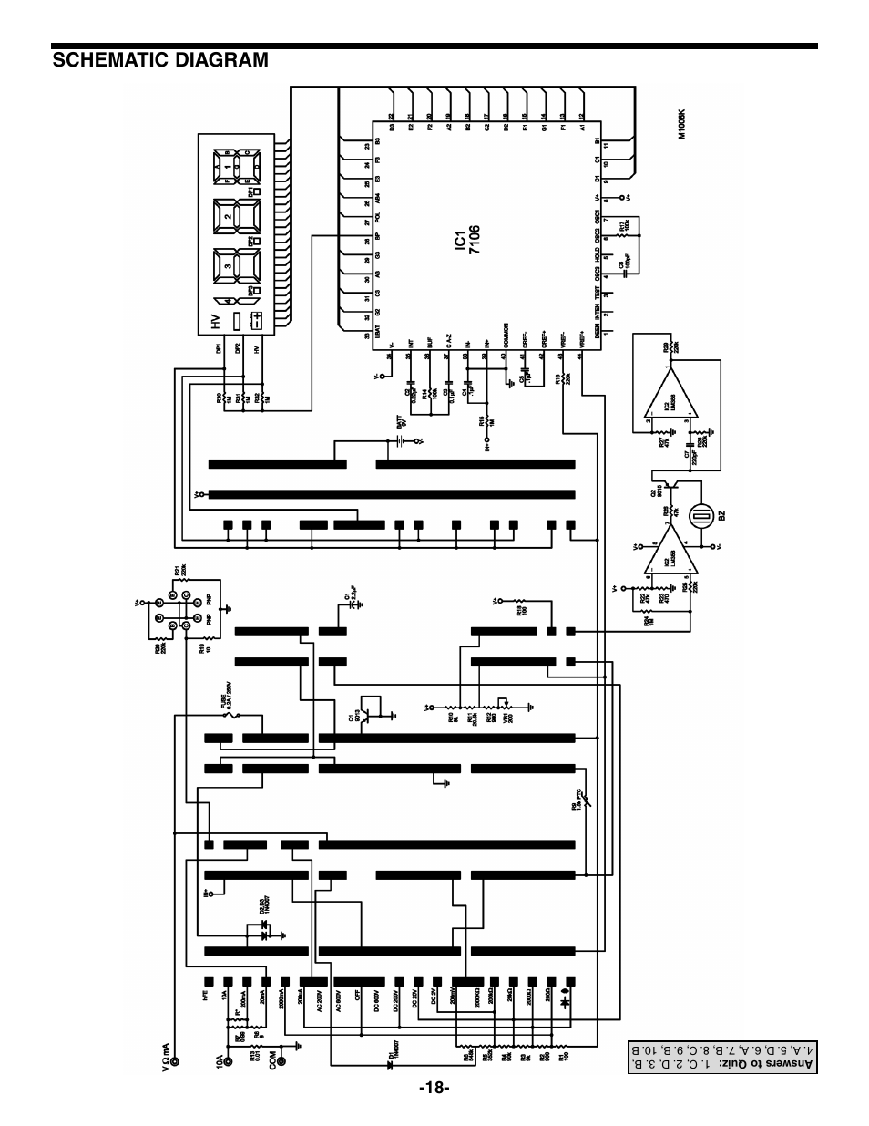 Schematic diagram | Elenco Compact Digital Multimeter User Manual | Page 19 / 20