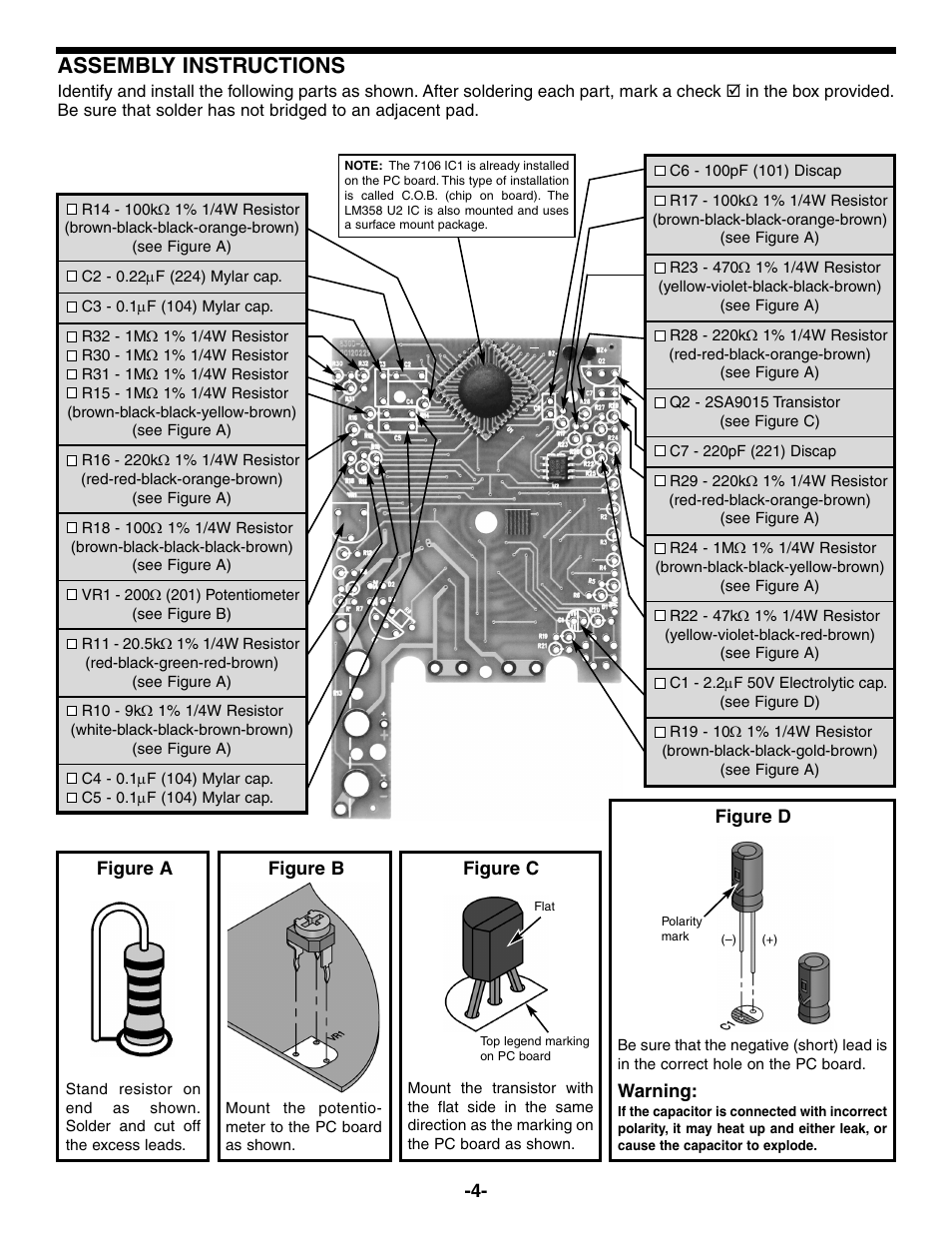Assembly instructions | Elenco Compact Digital Multimeter User Manual | Page 5 / 20