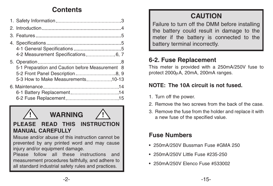 Elenco Compact Multimeter User Manual | Page 2 / 8
