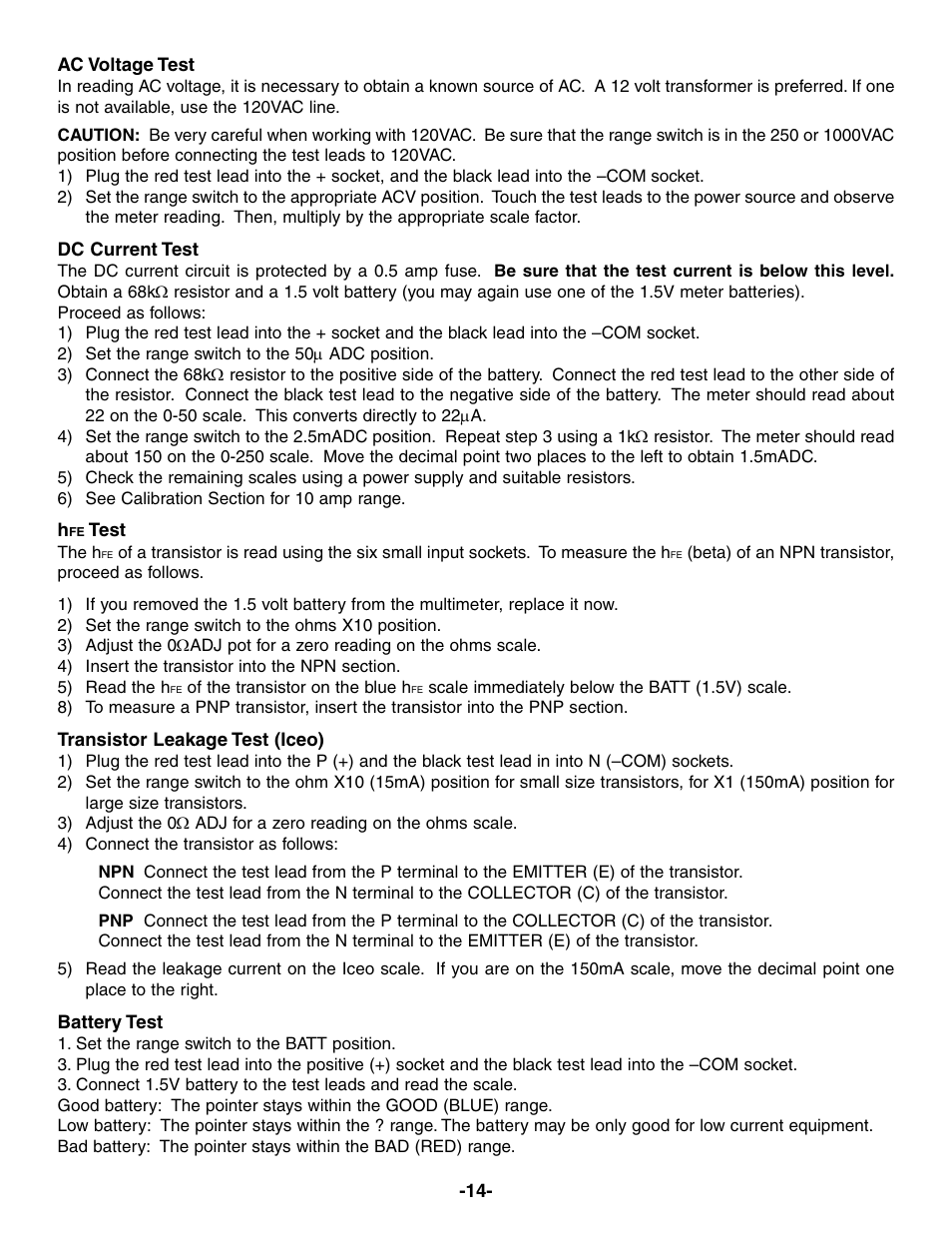Elenco 23 Range 20k/V VOM in Kit Form User Manual | Page 15 / 20
