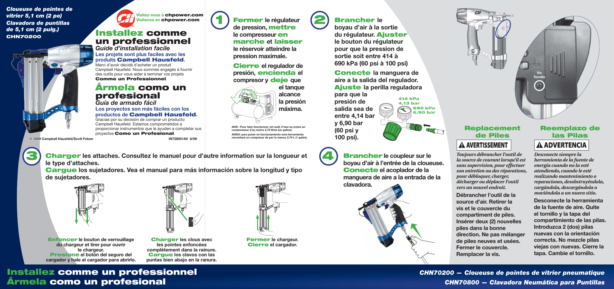 Installez comme un professionnel, Ármela como un profesional | Campbell Hausfeld IN728001AV User Manual | Page 2 / 2