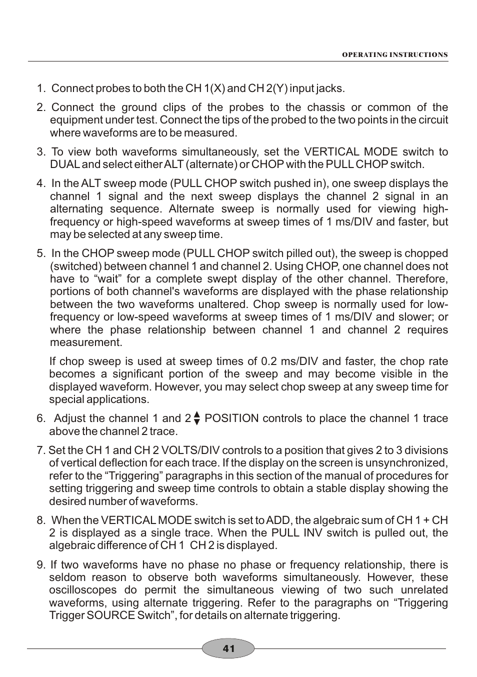 頁面 44 | Elenco 30MHz Dual Trace User Manual | Page 44 / 68