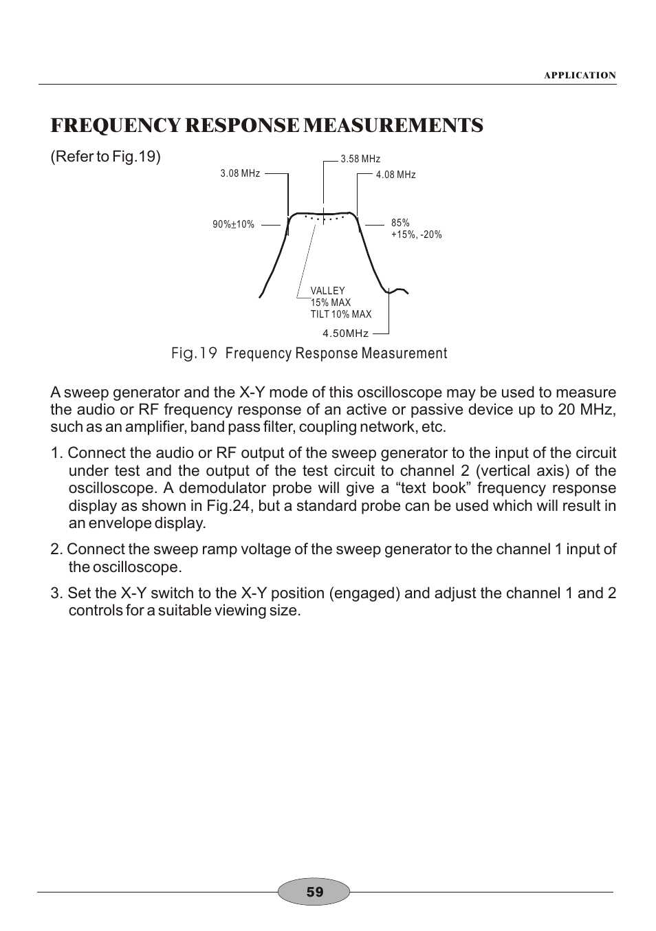 頁面 62, Frequency response measurements | Elenco 30MHz Dual Trace User Manual | Page 62 / 68