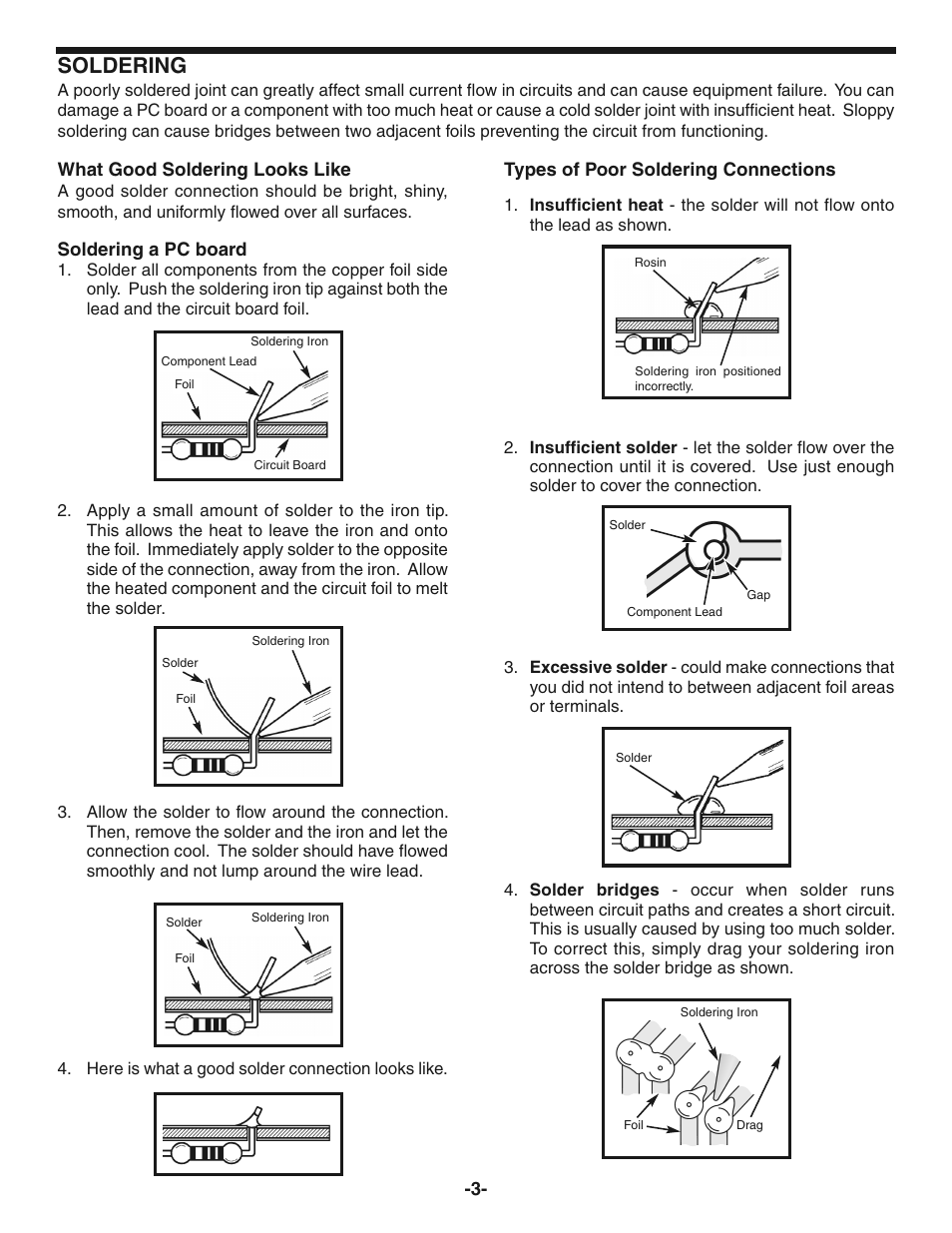 Soldering | Elenco Soldering Station User Manual | Page 3 / 4