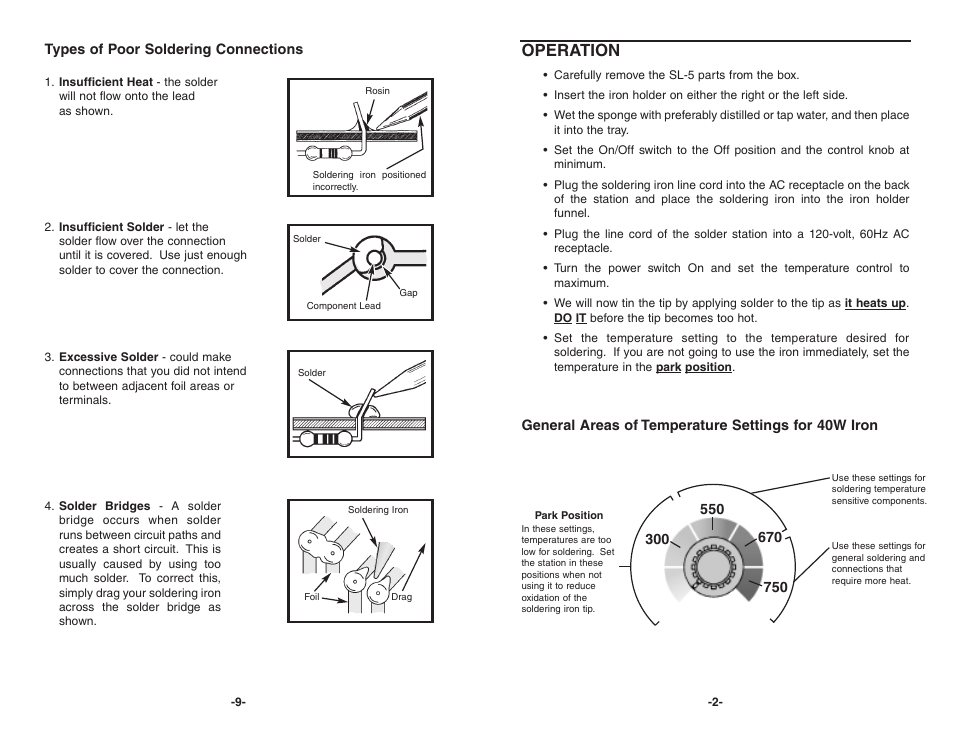 Operation | Elenco Soldering Station User Manual | Page 3 / 6